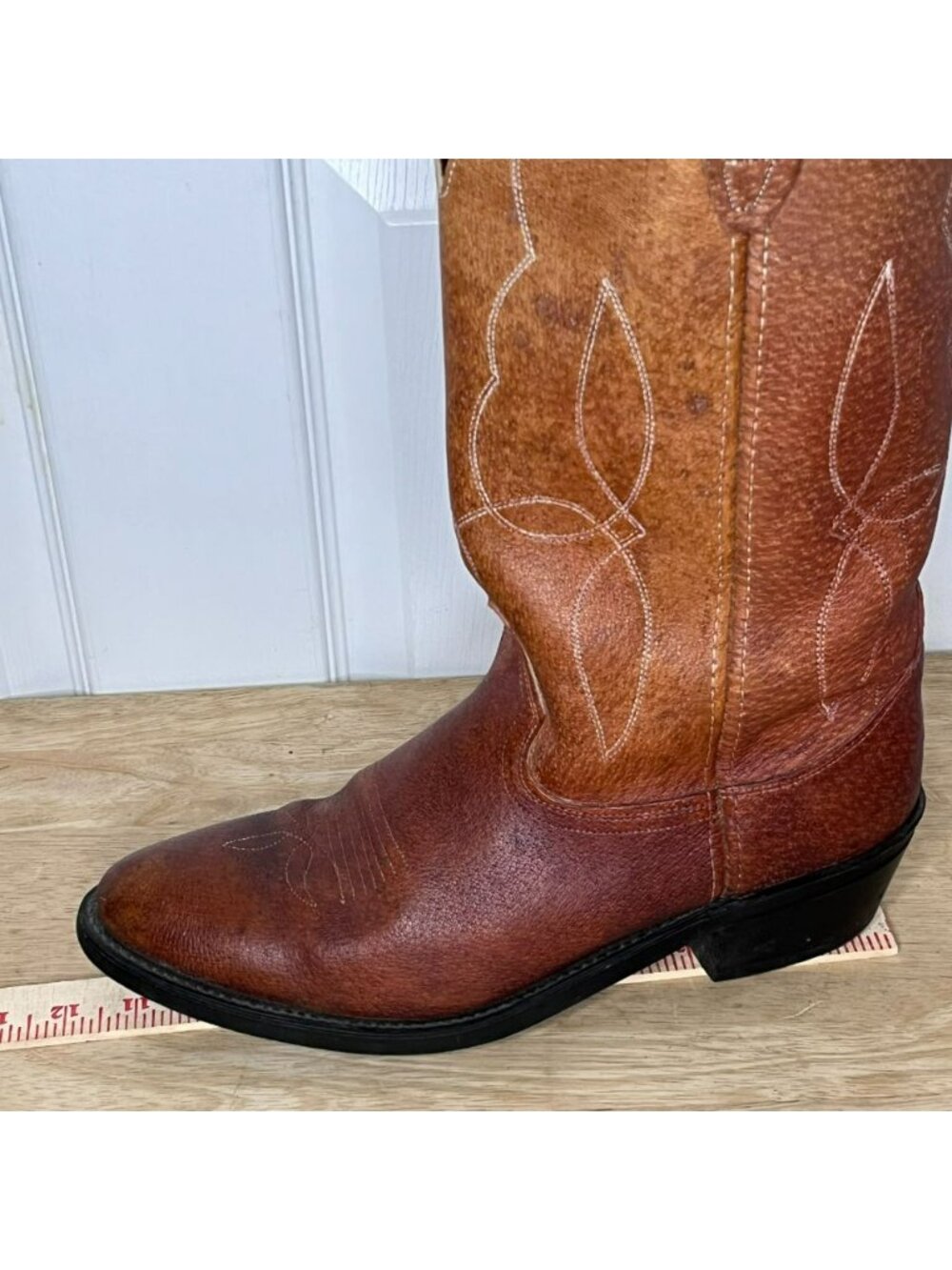 Vtg Acme Vulcan 9024 Cowgirl Western Boots 11D Pull On Oil Resistant made in USA - Picture 11 of 11
